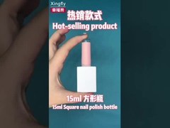 15ml नेल पॉलिश Xingfly खाली ग्लास की बोतलें ब्रश और प्लास्टिक कैप के साथ