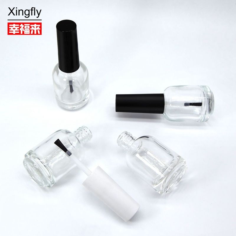 15ml गोल नेल पॉलिश बोतल यूवी जेल नेल पॉलिश बोतल कैप और ब्रश के साथ
