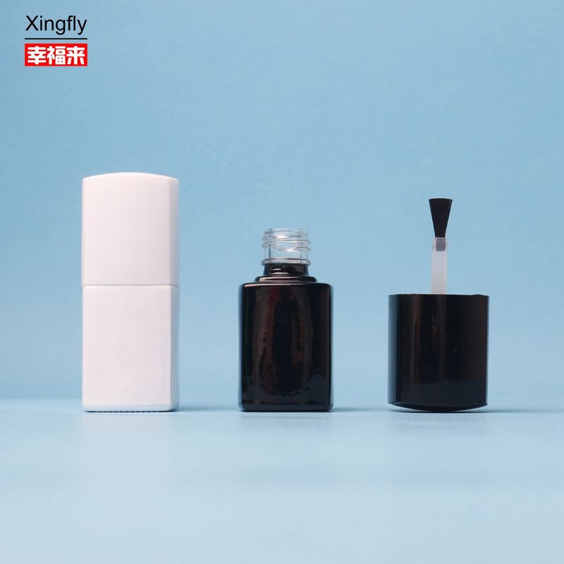 5ml नेल पॉलिश बोतल खाली पारदर्शी ग्लास नेल पॉलिश बोतल ब्रश और टोपी के साथ