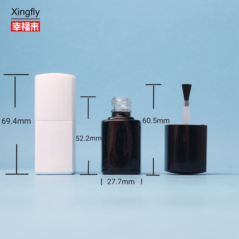 5ml नेल पॉलिश बोतल खाली पारदर्शी ग्लास नेल पॉलिश बोतल ब्रश और टोपी के साथ
