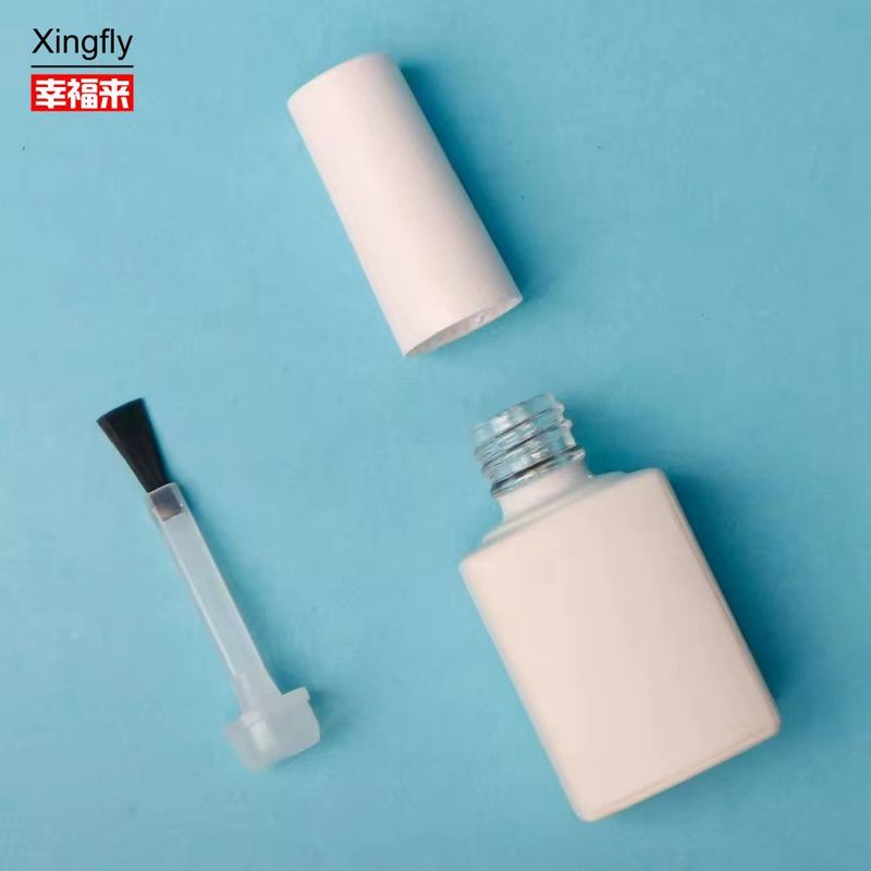 8ml नेल पॉलिश ग्लास फ्लास्क स्क्वायर विथ ब्रश खाली जेल यूवी नेल पॉलिश फ्लास्क