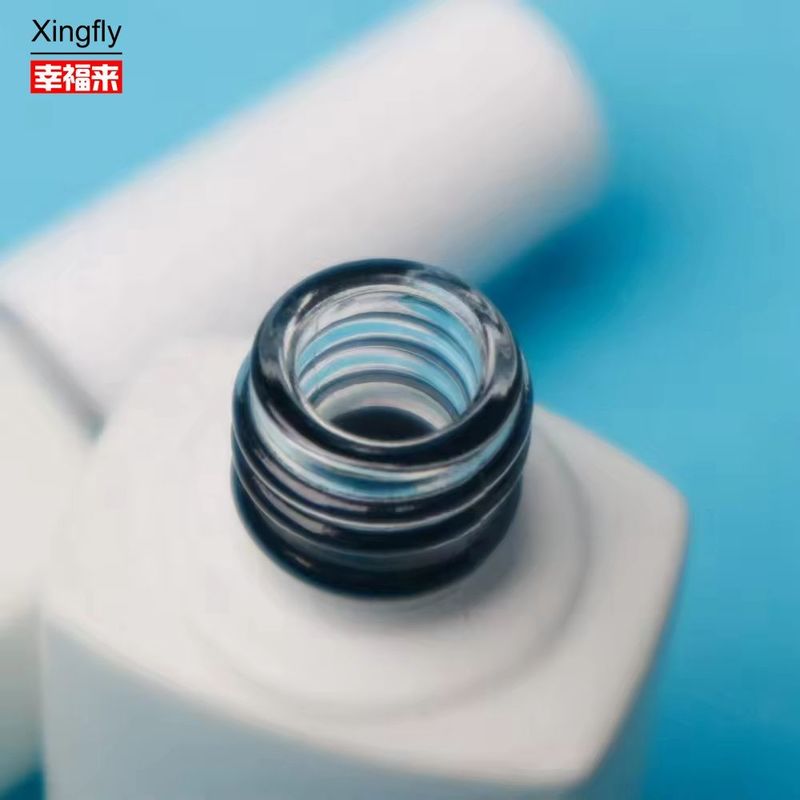 8ml नेल पॉलिश ग्लास फ्लास्क स्क्वायर विथ ब्रश खाली जेल यूवी नेल पॉलिश फ्लास्क