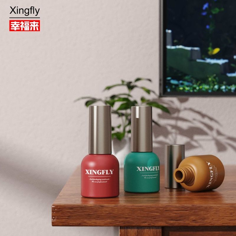 यूवी जेल 14ml नेल पॉलिश बोतल जेल नेल पॉलिश खाली ग्लास कस्टम मुद्रित नेल पॉलिश बोतलें