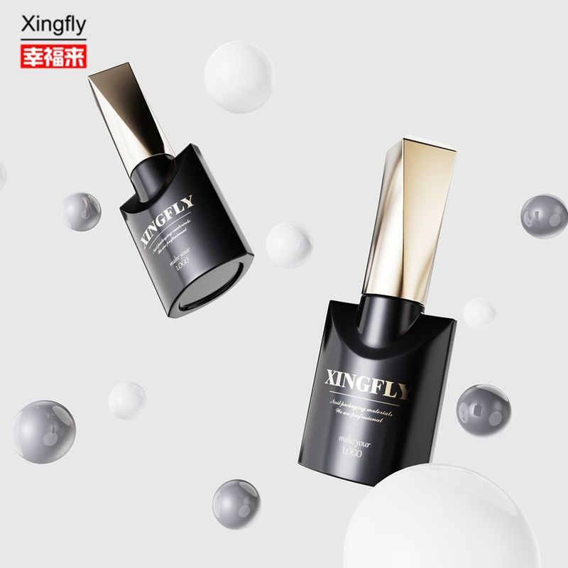 10ml नेल पॉलिश बोतल कस्टम खाली जेल नेल पॉलिश ब्रश कैप के साथ ग्लास बोतलें