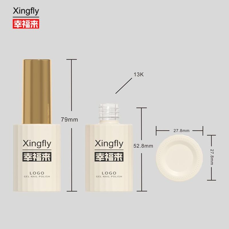 12ml नेल पॉलिश बोतल यूवी खाली ग्लास जेल कैप ब्रश के साथ नेल पॉलिश बोतलें