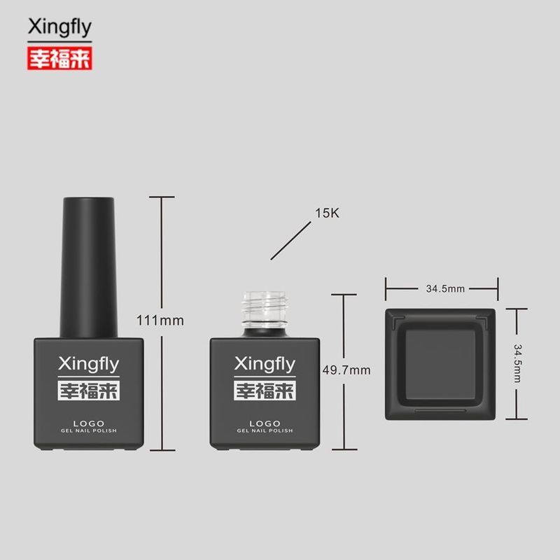 17ml कस्टम लोगो रंग यूवी जेल खाली जेल नेल पॉलिश बोतल ब्रश कैप के साथ आता है