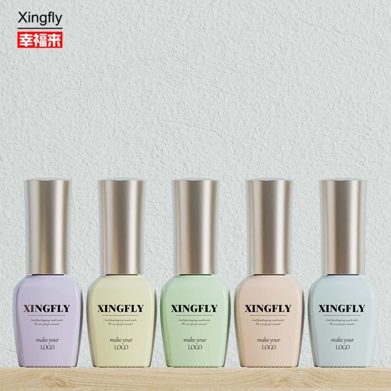 15ml जेल नेल पॉलिश कस्टम डिजाइन ग्लास की बोतल कैप और ब्रश के साथ नेल पॉलिश के लिए खाली