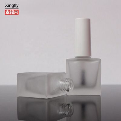 खाली 10ml जेल नेल पॉलिश बोतल OEM स्क्वायर ग्लास बोतल ब्रश के साथ