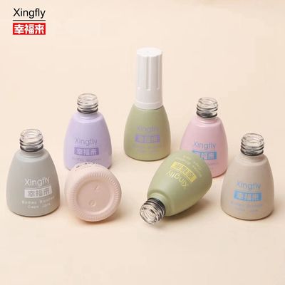 स्पष्ट 12ml लक्जरी खाली जेल ग्लास नेल पॉलिश बोतल कस्टम लोगो स्क्वायर नेल पॉलिश बोतल