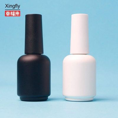 कस्टम 11ml गोल सफेद काले यूवी जेल खाली नाखून पॉलिश ग्लास बोतल ब्रश कैप के साथ